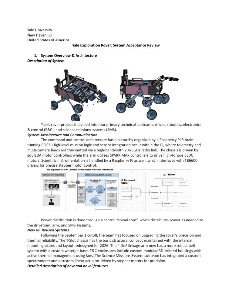 First page of 2026 System Acceptance Review